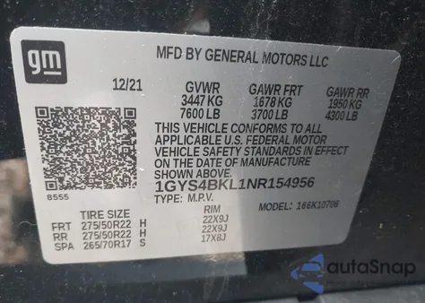 2022 Cadillac Escalade 4Wd Premium Luxury from USA, damaged, VIN 1GYS4BKL1NR154956